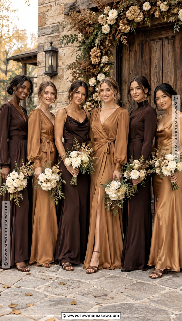 Espresso And Caramel Bridesmaid Dresses - 25 mixed bridesmaid dresses fall