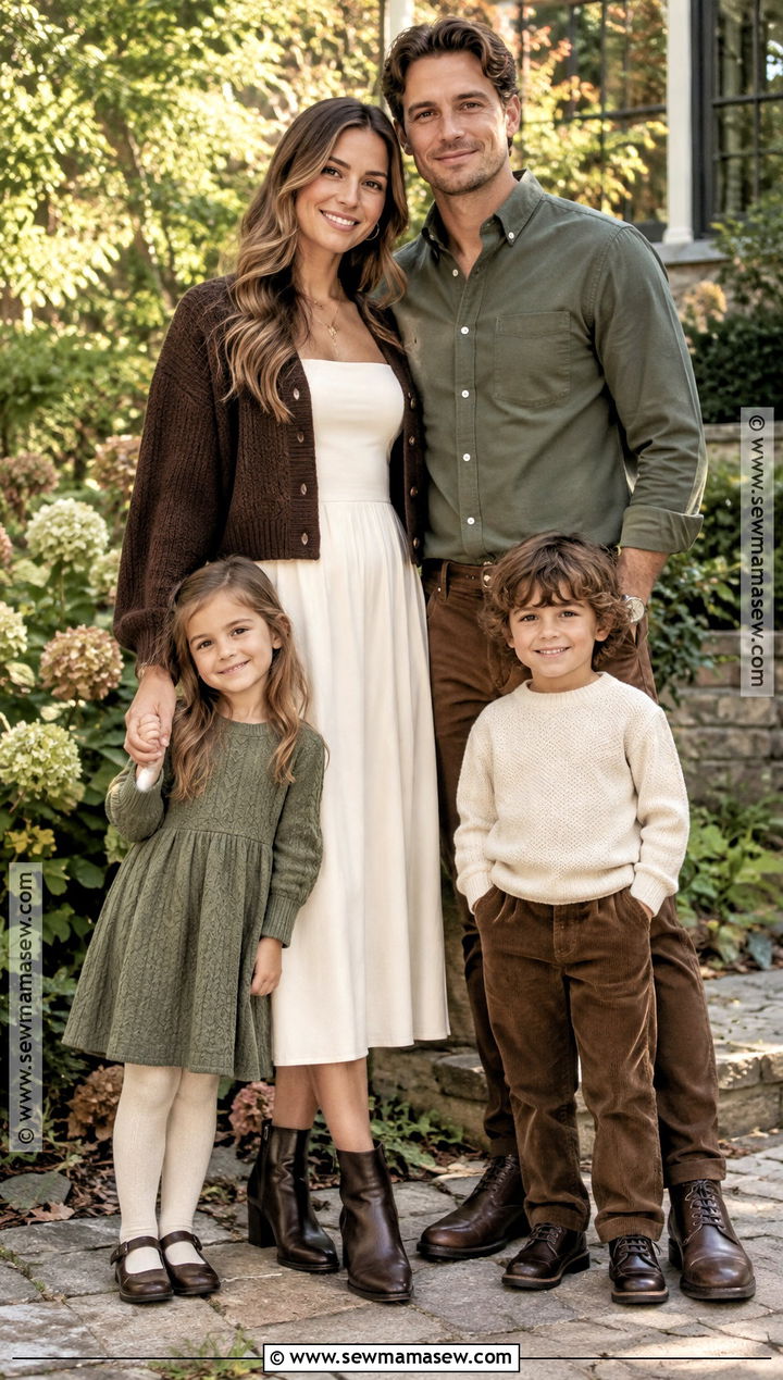 Espresso Sage and Ivory Fall Family Picture Outfit - 20 fall color family picture outfits