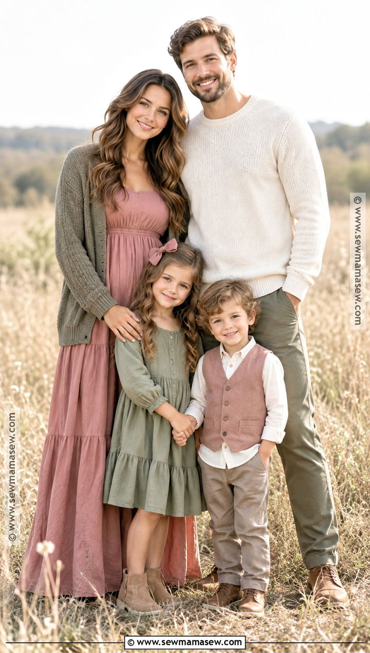 Eucalyptus Green And Dusty Rose Family Photo Outfit - 15 fall family pictures outfits 2026 green