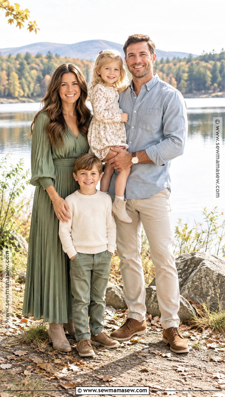 Eucalyptus Green Blue And Cream Family Picture Outfits - 15 fall family pictures outfits color schemes green