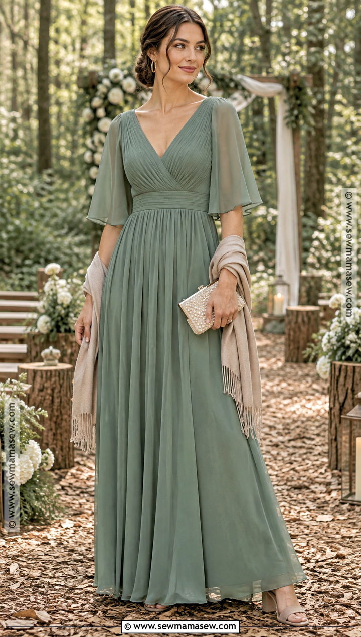 Eucalyptus Green Pleated Bridesmaid Dress - 15 Green Bridesmaid Dresses Autumn