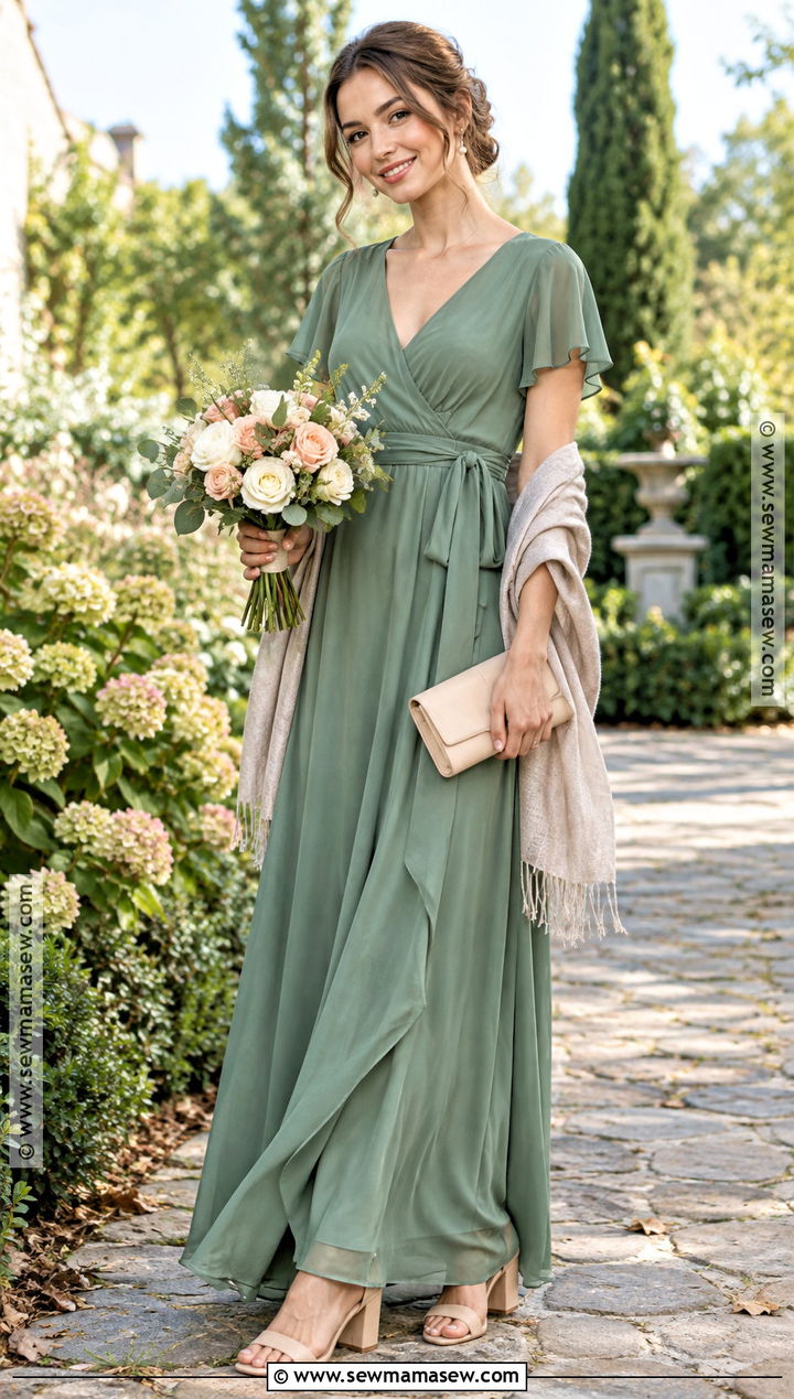 Eucalyptus Wrap Bridesmaid Dress - 15 Muted Fall Bridesmaid Dresses