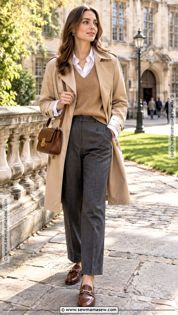 Europe Fall Sweater Vest Outfit - 20 Europe Capsule Wardrobe Fall Ideas