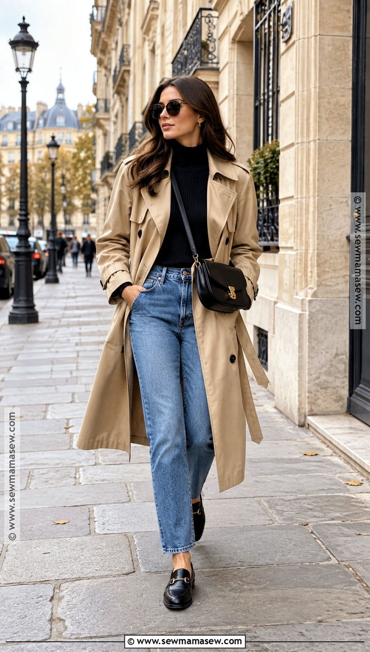 European Fall Trench Coat And Jeans Outfit - 20 Fall European Outfits