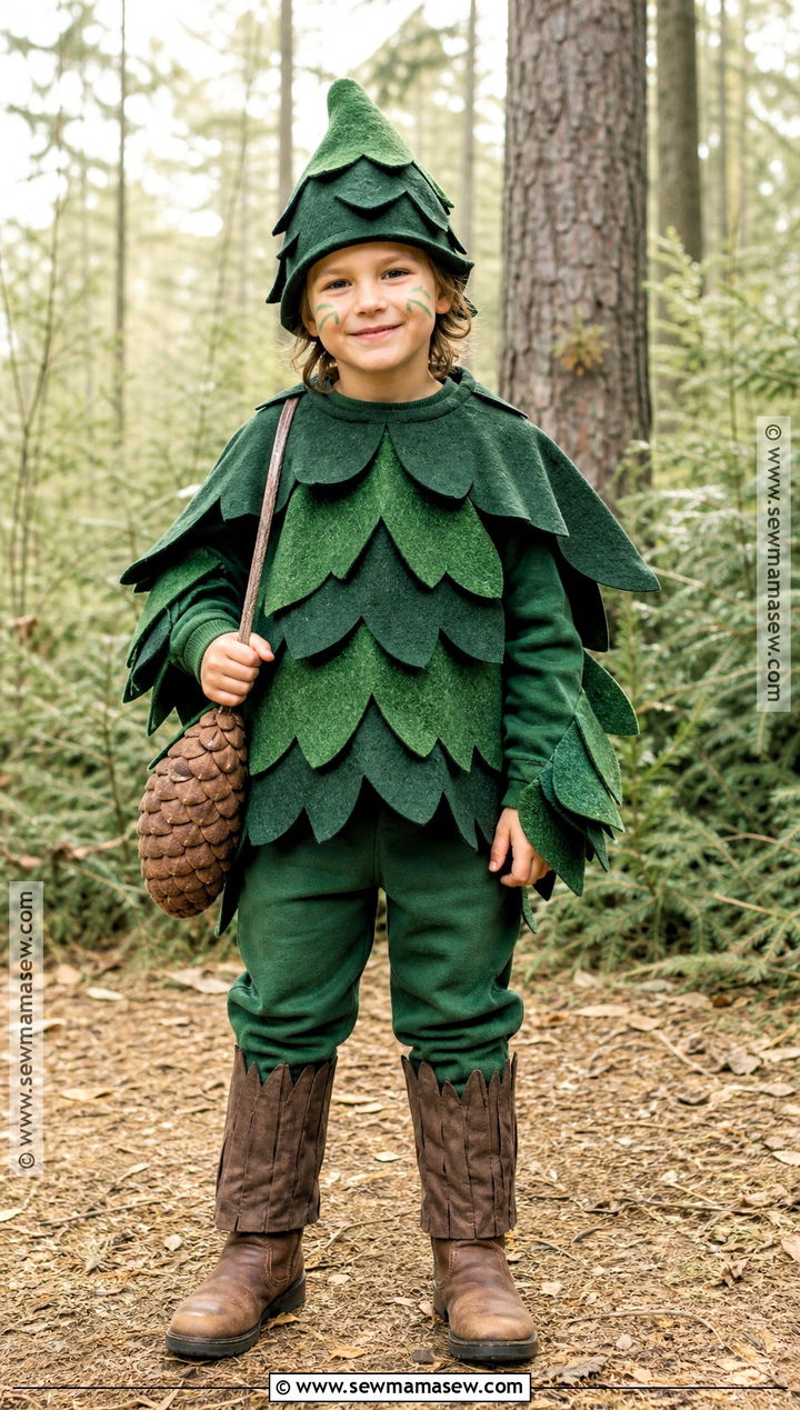 Evergreen Pine Tree Costume - 30 tree costume ideas for kids