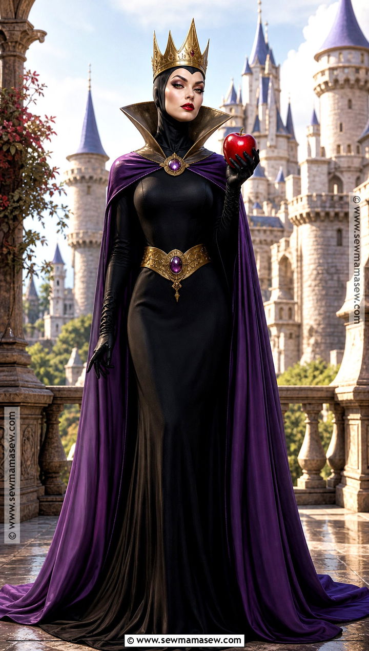 Evil Queen Costume With High Collar - 40 black dress halloween costume ideas