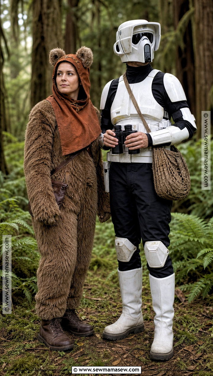 Ewok And Scout Trooper Couple Costume - 35 star wars couple costume ideas