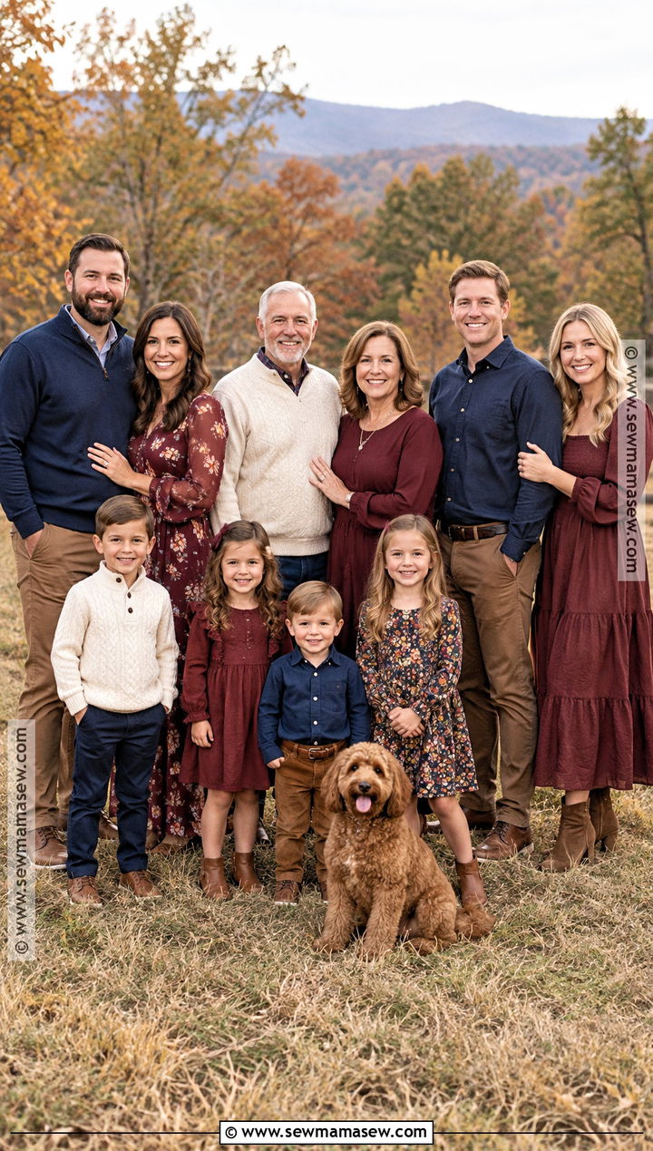 Extended Family Burgundy Picture Outfit - 20 fall family pictures outfits burgundy