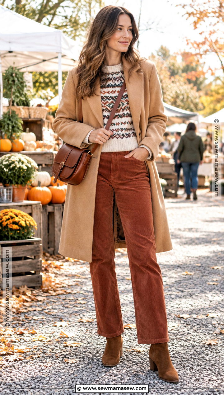 Fair Isle Sweater And Corduroy Pants - 20 Sweater Weather Vibes Ideas