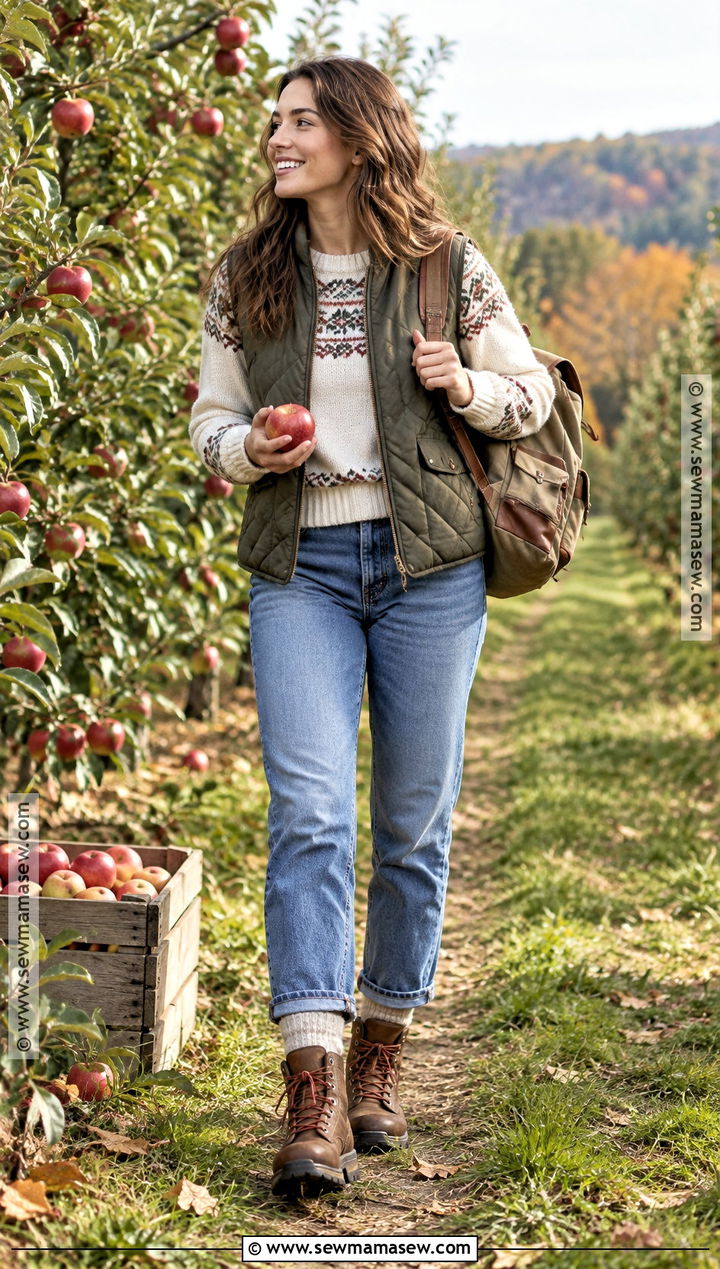 Fair Isle Sweater And Medium Wash Jeans Outfit - 20 Sweater And Jeans Outfit Fall