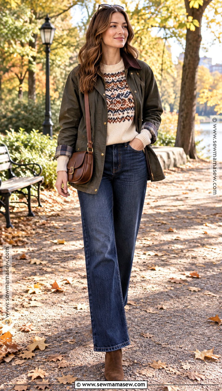 Fair Isle Sweater And Wide Leg Jeans Outfit - 15 2026 fall styles for women