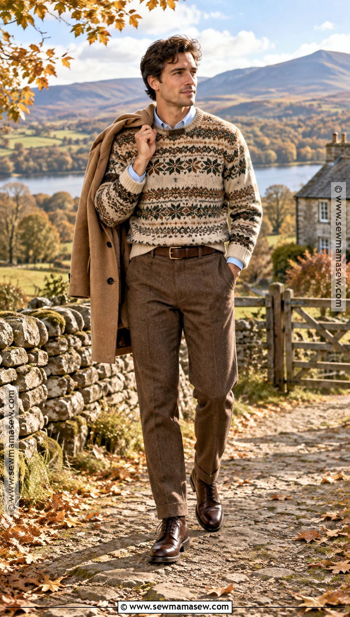 Fair Isle Sweater Old Money Fall Outfit - 20 old money fall outfits for men