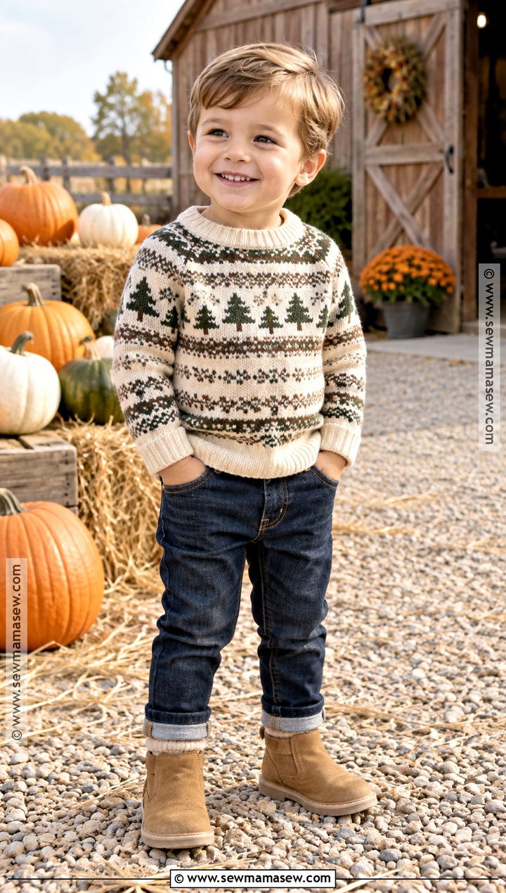 Fair Isle Sweater Pumpkin Patch Toddler Outfit - 20 Pumpkin Patch Toddler Outfit Ideas for Boys