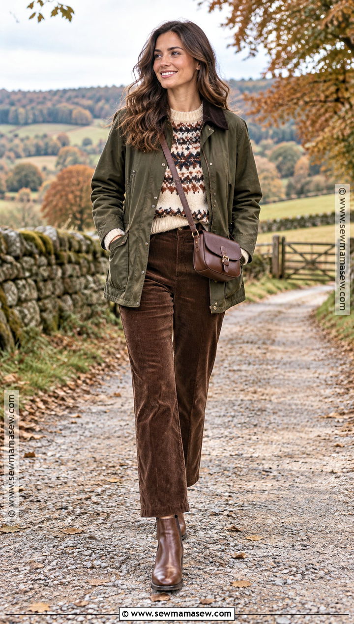 Fair Isle Sweater With Corduroy Pants - 20 Fall Sweaters for Women