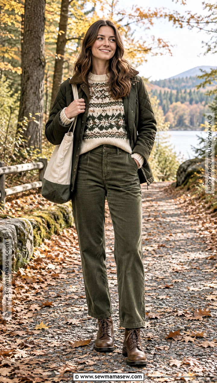 Fair Isle Sweater With Corduroy Pants - 15 Fall Sweater Weather Ideas