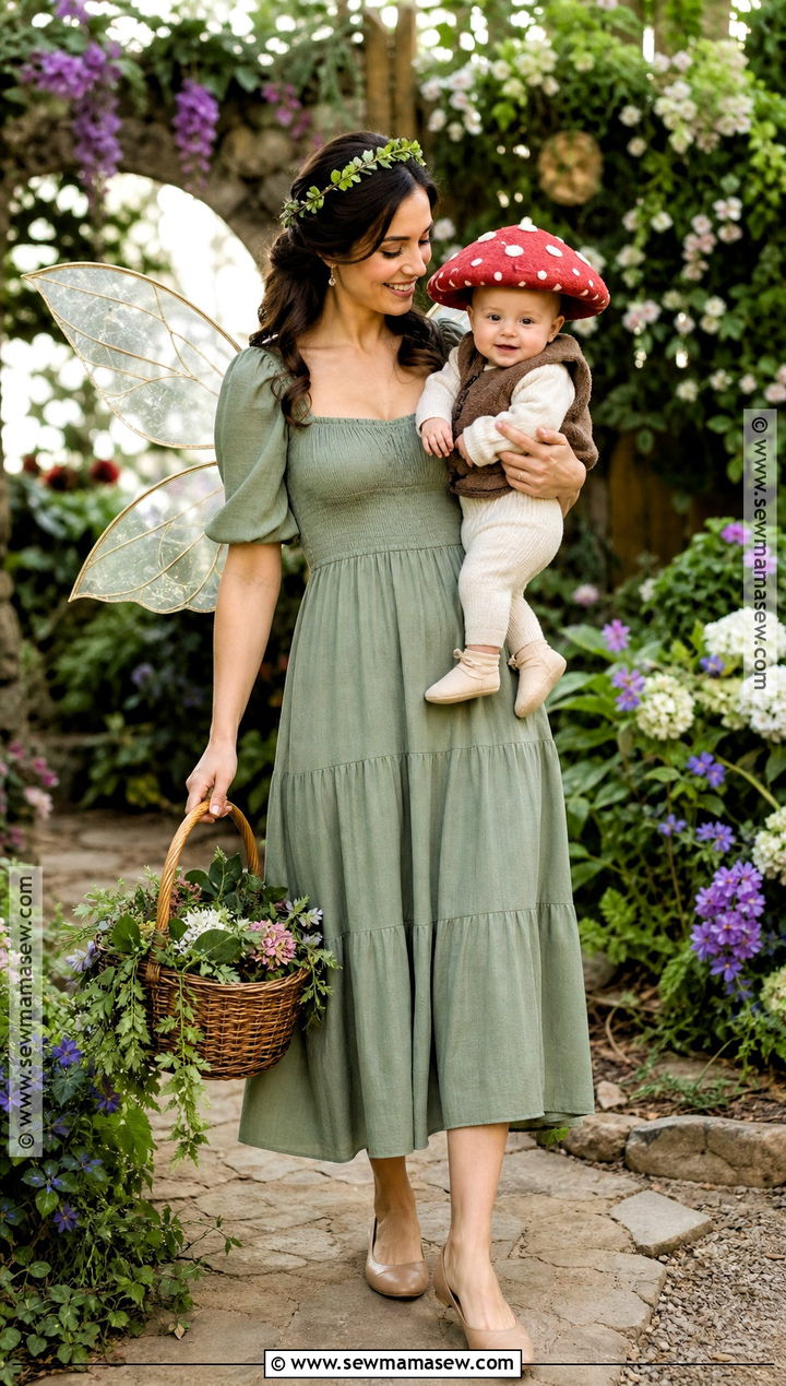 Fairy And Baby Mushroom Costume - 35 mom and baby halloween costumes