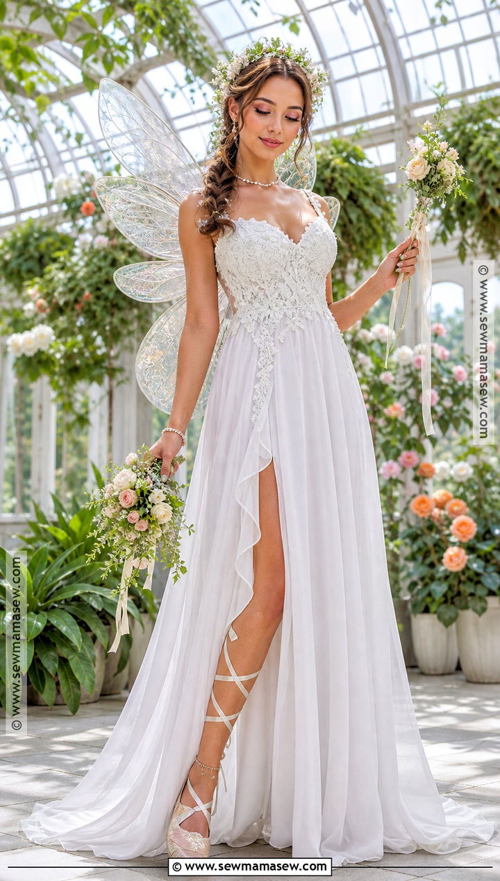 Fairy Bride Costume With Sheer Wings - 35 bride costume ideas