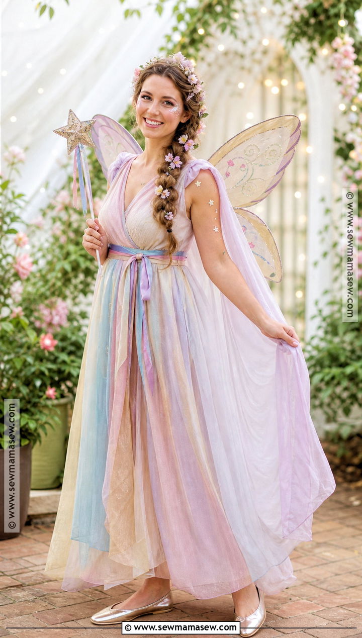 Fairy Costume With A Flowy Dress - 35 Easy At Home Halloween Costumes