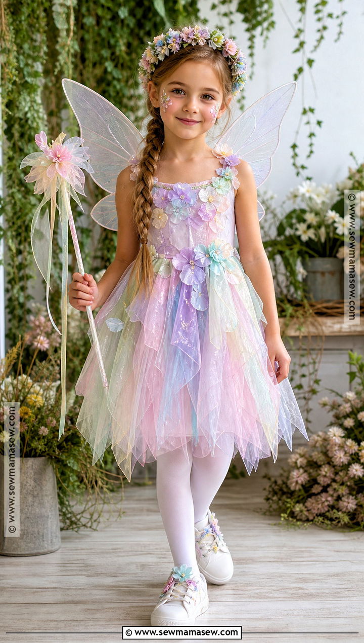 Fairy Costume With Flower Crown - 30 costumes for kids