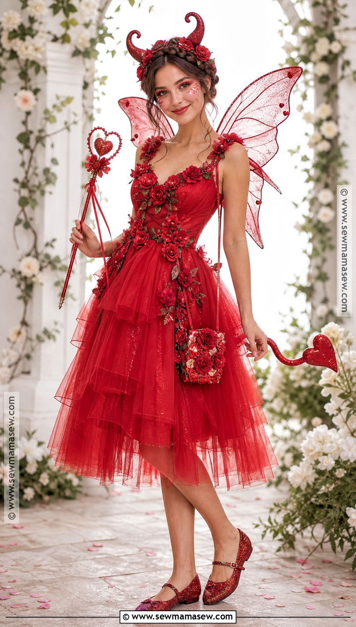 Fairy Devil Costume With Red Wings - 30 Devil Halloween Costume Ideas for Women