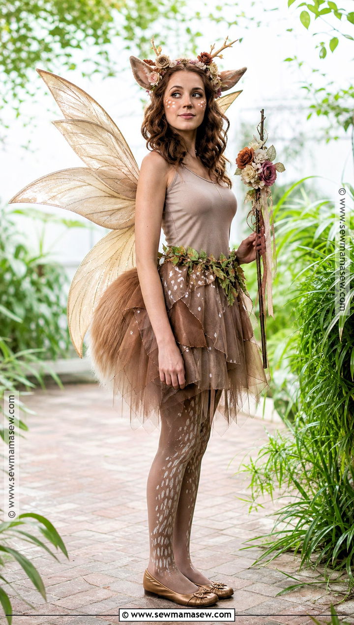 Fairy Fawn Costume With Sheer Wings - 30 fawn halloween costume ideas