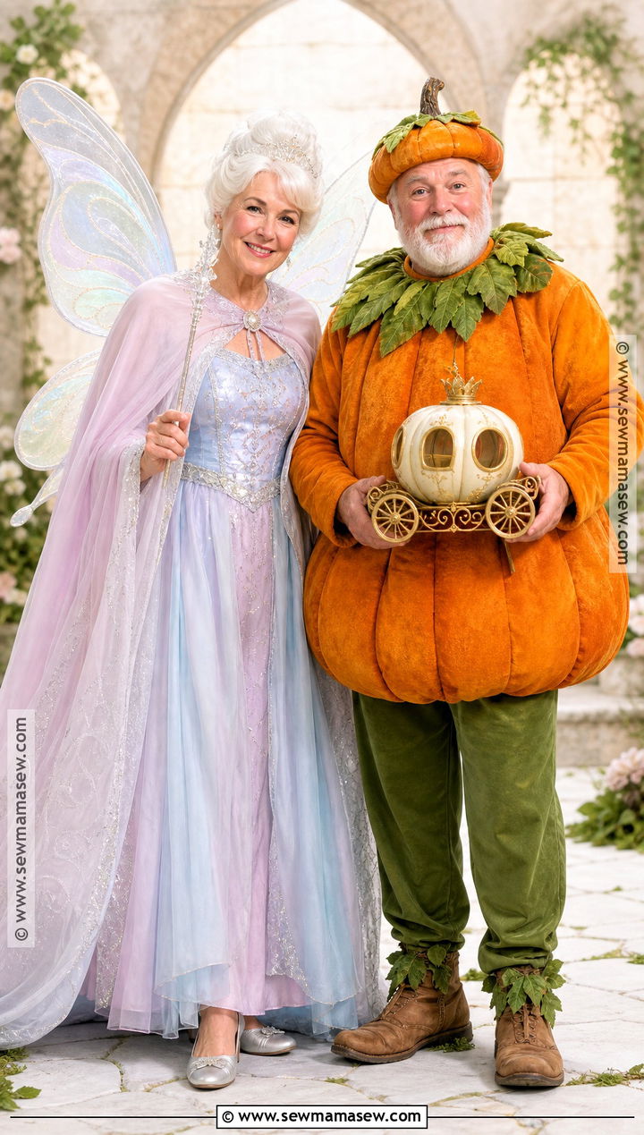 Fairy Godmother And Pumpkin Couple Costume - 30 fairy couple costume ideas