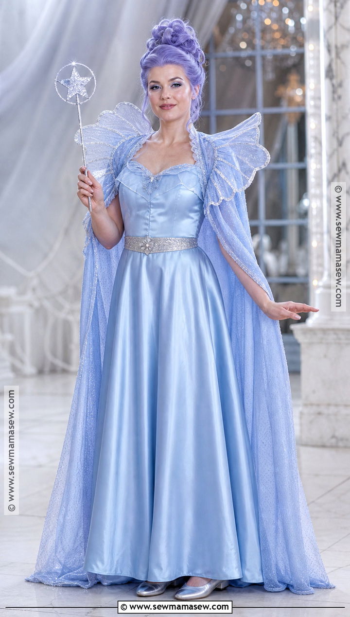 Fairy Godmother Costume With Lavender Updo - 35 purple hair halloween costumes ideas