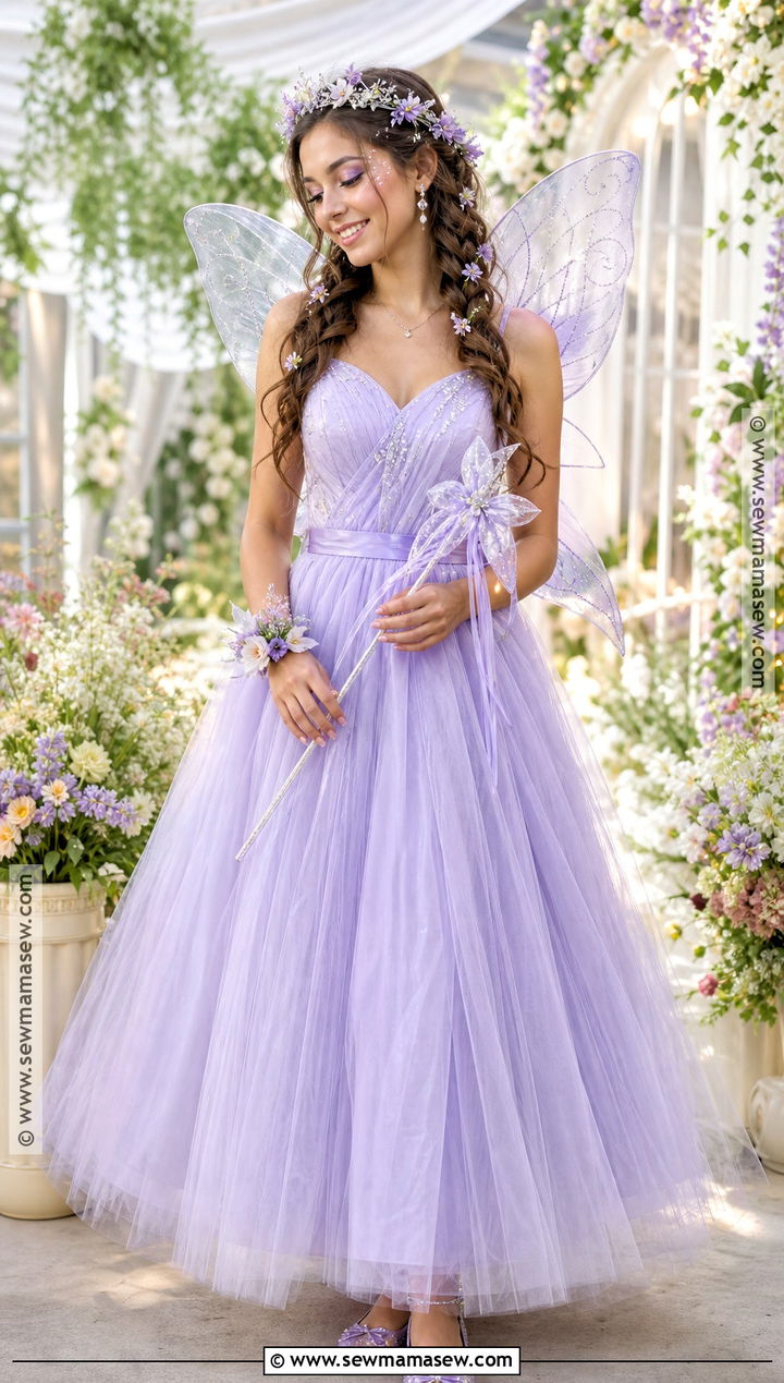 Fairy Prom Queen Costume With Lavender Gown - 35 prom queen halloween costume ideas