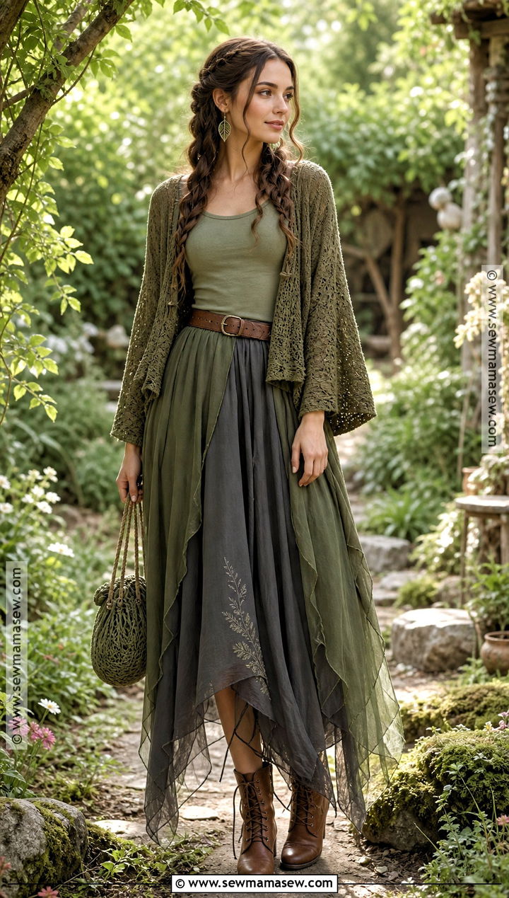 Fairy Witch Outfit With Layered Skirt - 50 witch outfit ideas