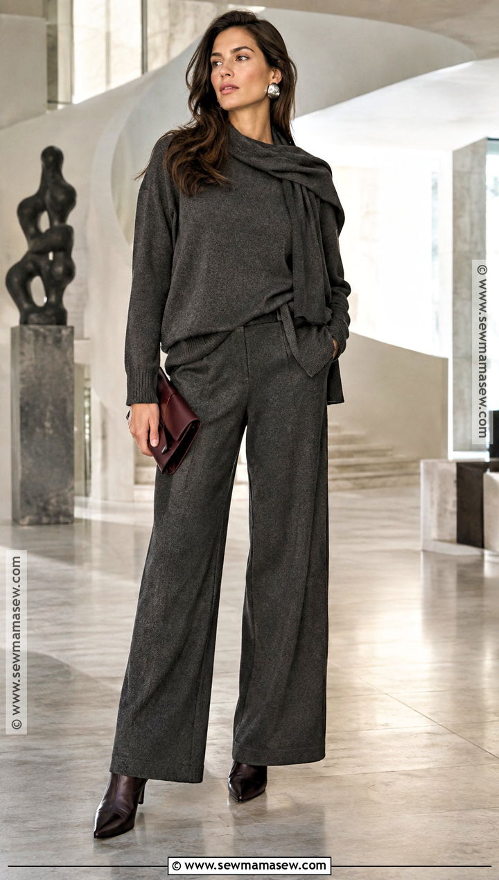 Fall 2024 Draped Knit Outfit - 15 Fall 2026 Fashion Aesthetic Ideas