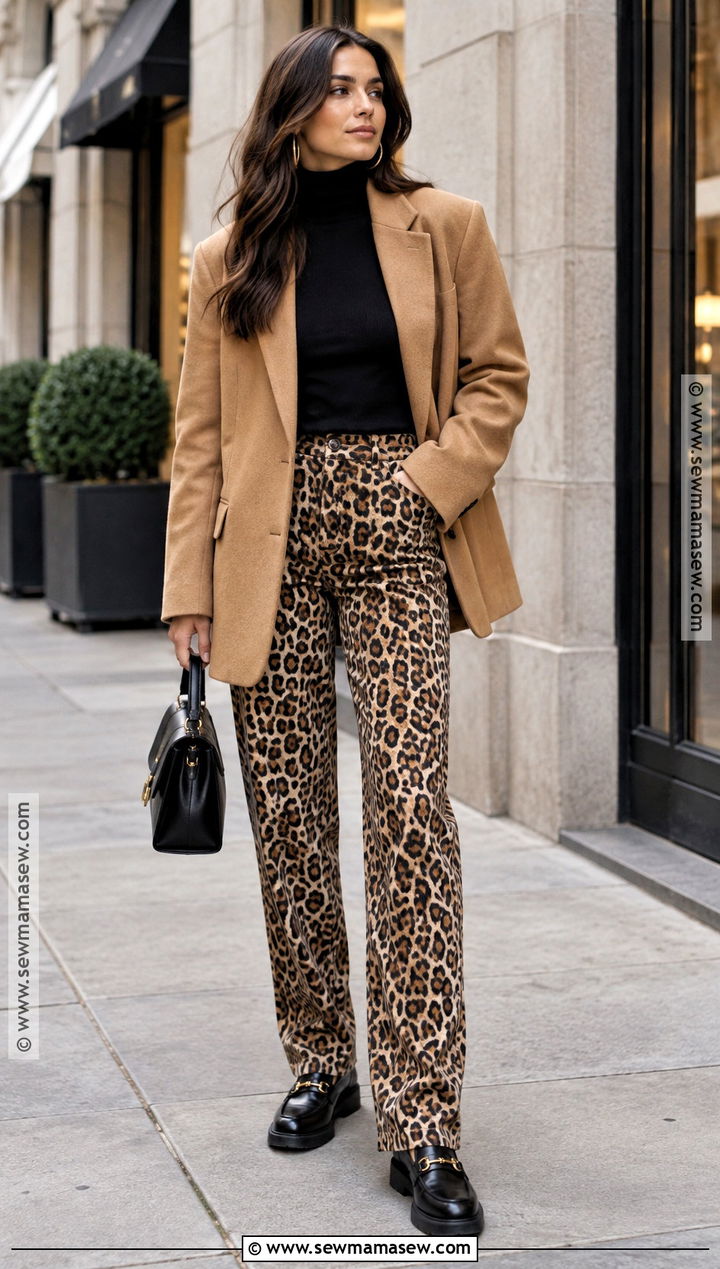 Fall 2024 Street Outfit With Leopard Print Pants - 15 fall 2026 street fashion ideas