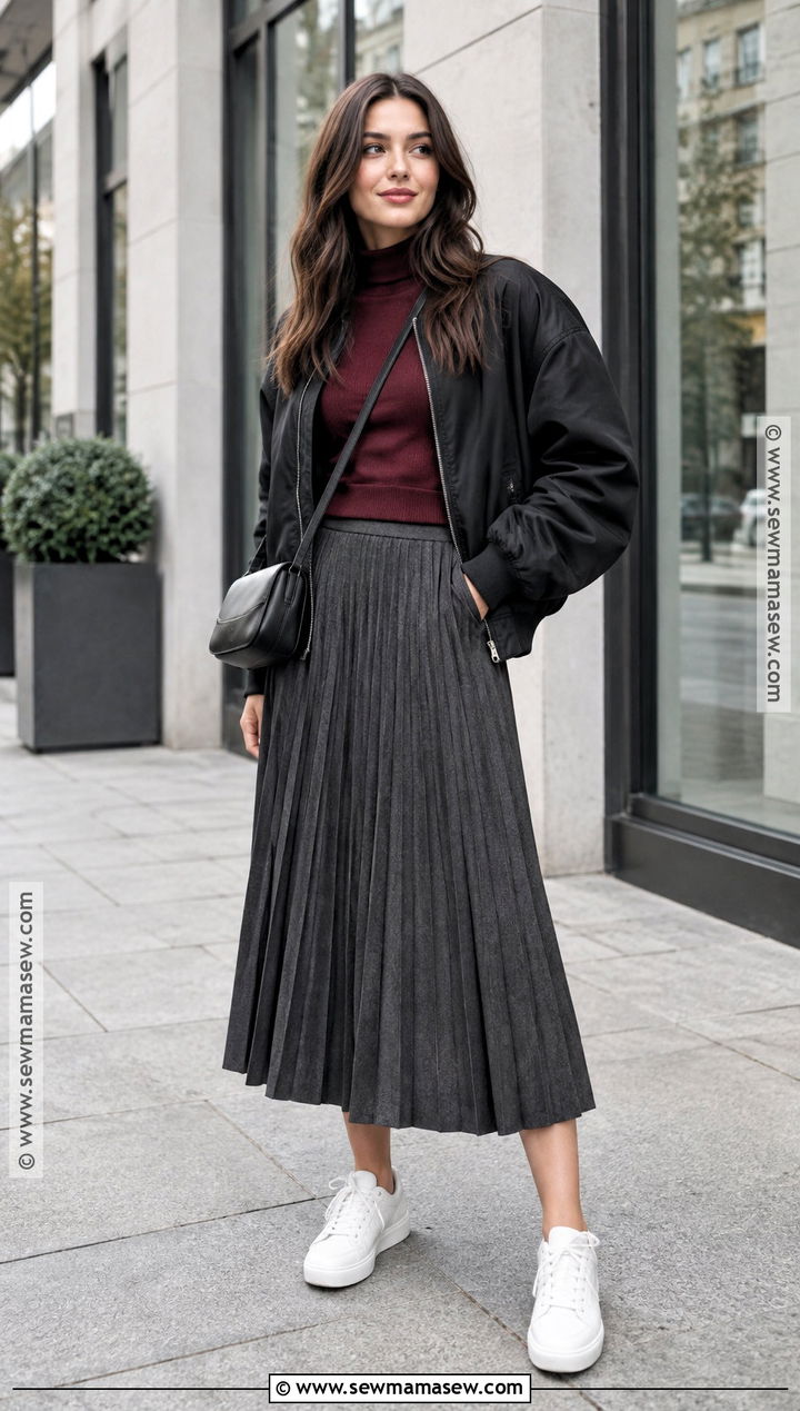 Fall 2024 Street Outfit With a Pleated Midi Skirt - 15 fall 2026 street fashion ideas