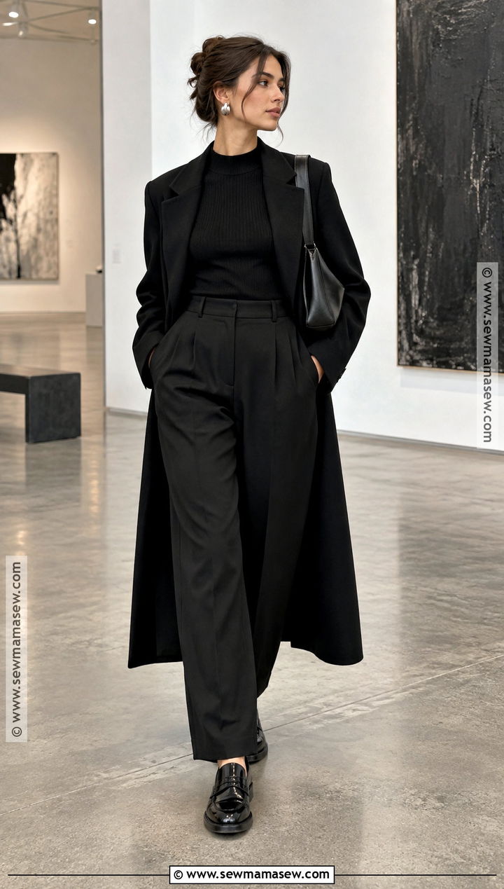 Fall All Black Layered Outfit - 20 day to night outfit fall ideas