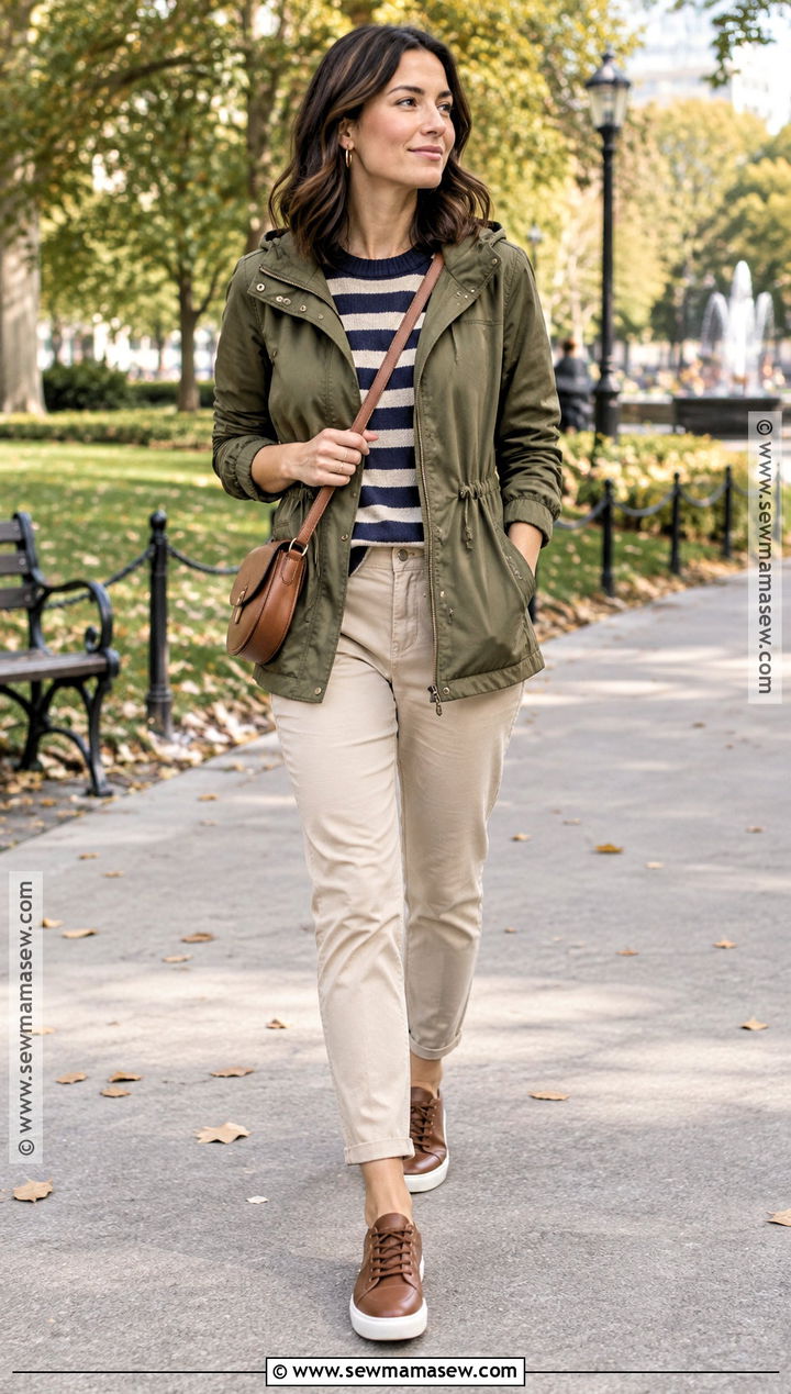 Fall Anorak Jacket And Chino Pants Outfit - 15 Fall Wardrobe Update Ideas