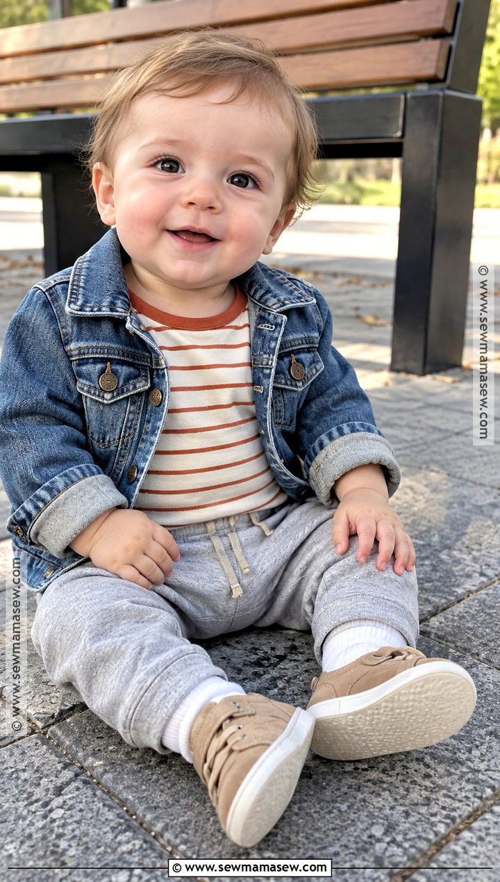 Fall Baby Denim Jacket And Joggers Outfit - 20 fall baby clothes