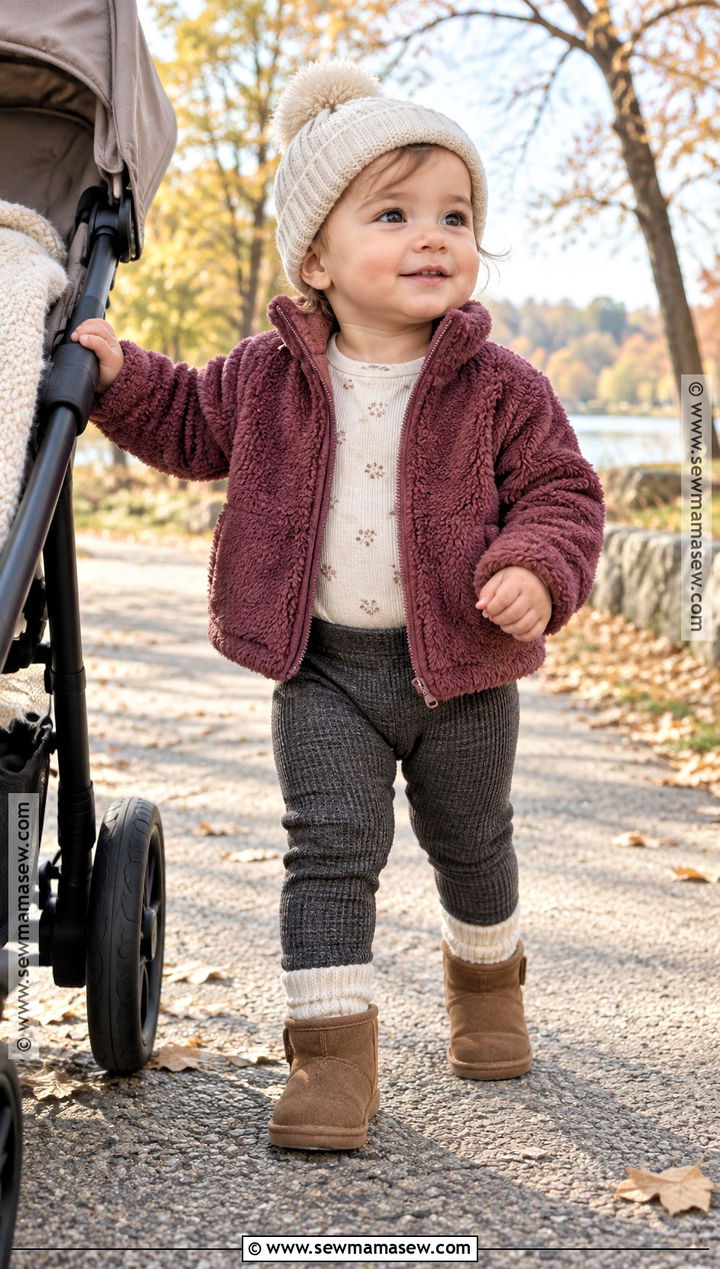 Fall Baby Fleece Jacket And Thermal Leggings Outfit - 20 fall baby clothes
