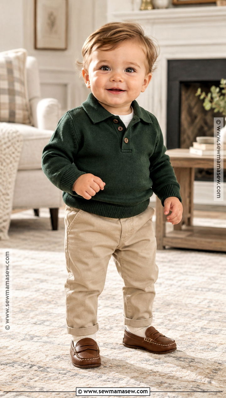 Fall Baby Polo Sweater And Chino Outfit - 20 fall baby clothes