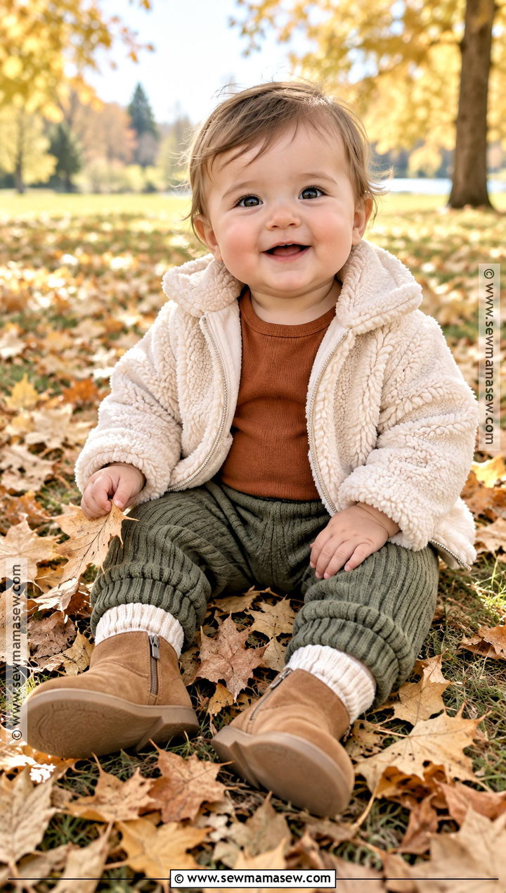 Fall Baby Sherpa Jacket And Knit Pants Outfit - 20 fall baby clothes