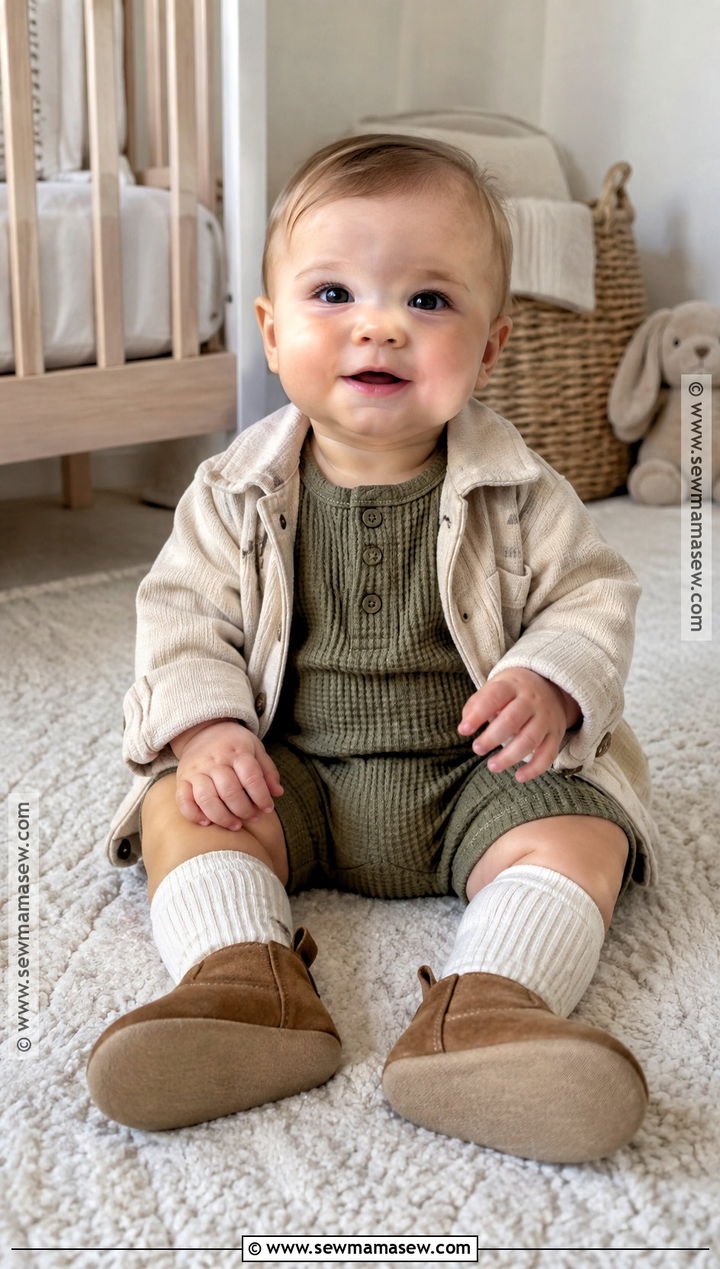 Fall Baby Waffle Romper And Socks Outfit - 20 fall baby clothes