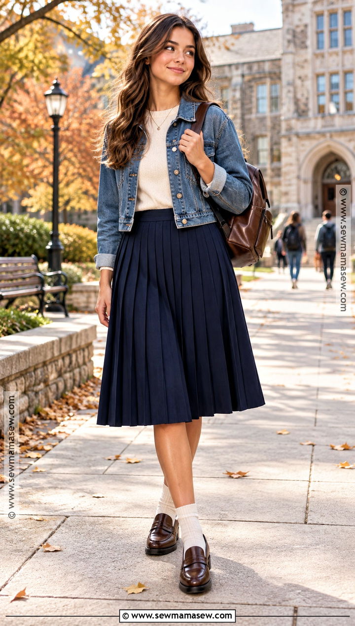 Fall Back To School Outfit With A Pleated Midi Skirt - 25 fall back to school outfits