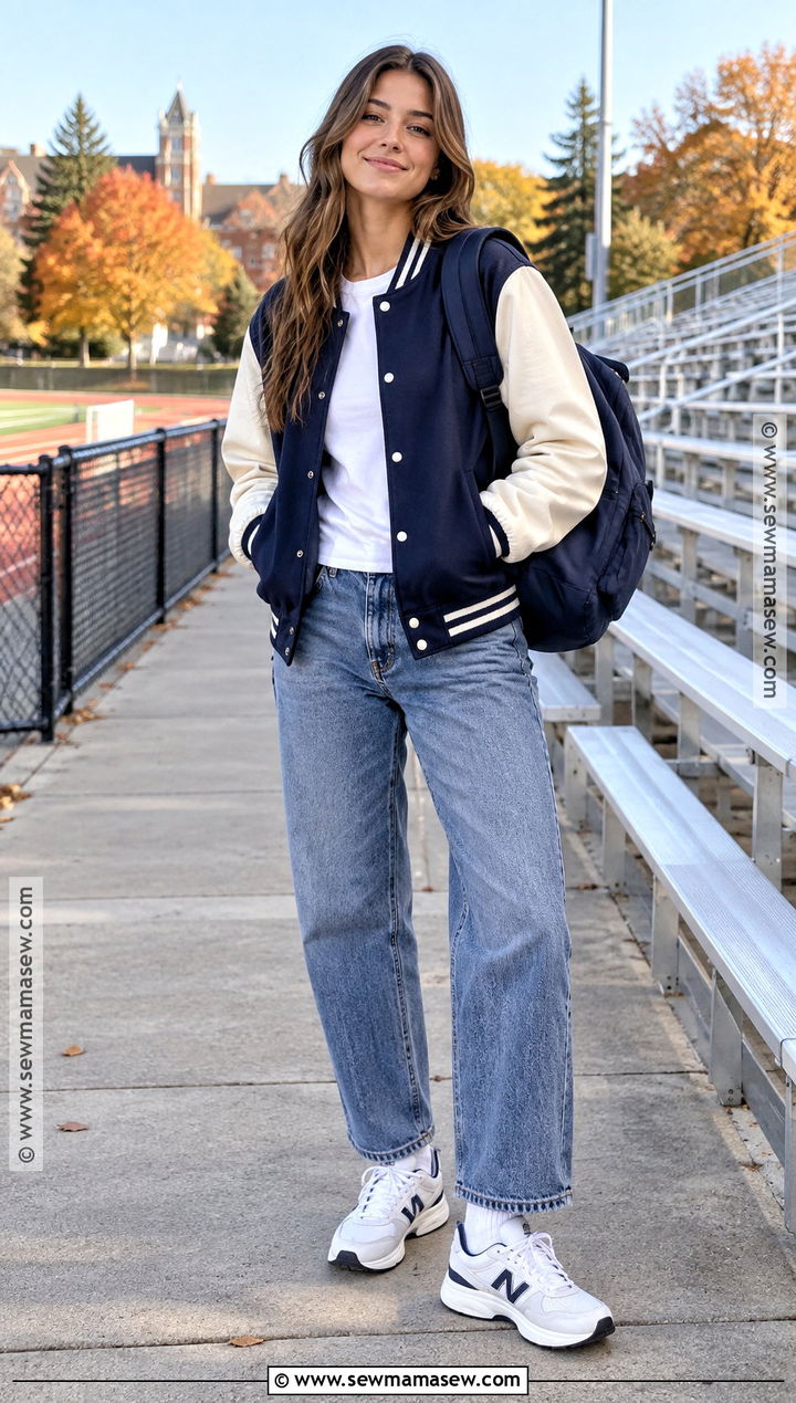 Fall Back To School Outfit With A Varsity Jacket - 25 fall back to school outfits