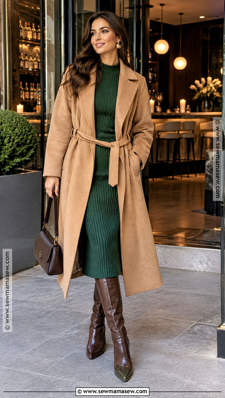 Fall Bar Outfit With A Knit Midi Dress - 25 fall going out outfits bar