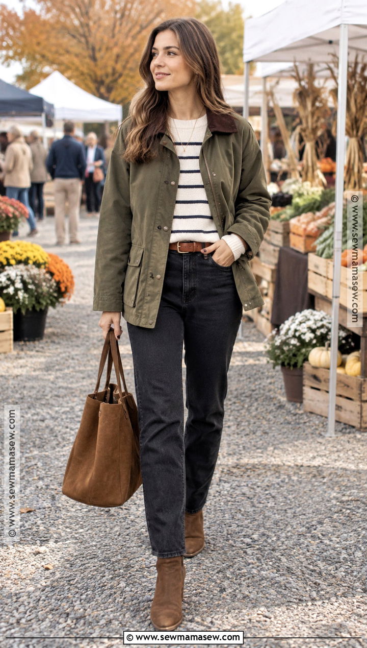 Fall Barn Jacket And Black Jeans Outfit - 25 Fall Layering Outfits