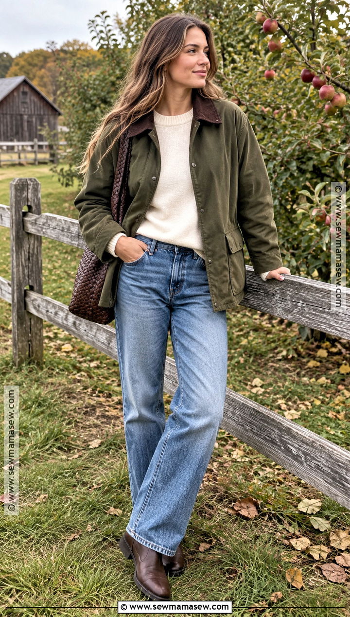 Fall Barn Jacket And Relaxed Jeans Outfit - 20 fall pics outfits