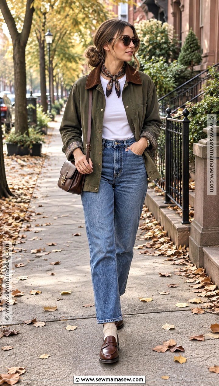 Fall Barn Jacket With Jeans And Loafers - 15 fall fits aesthetic 2026