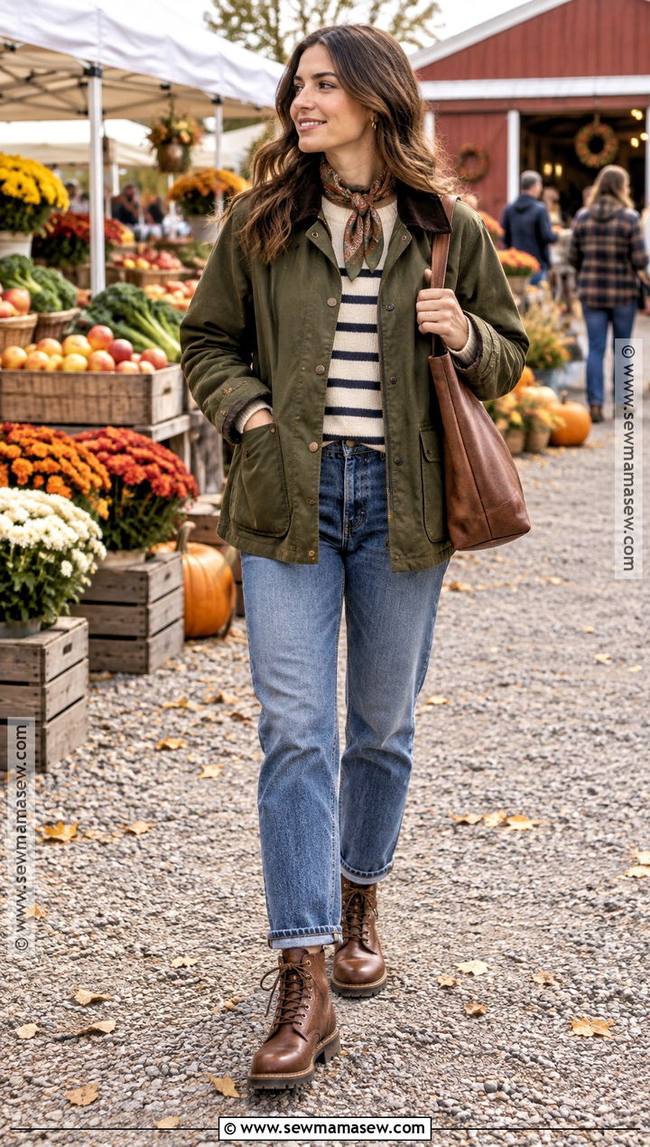 Fall Barn Jacket and Relaxed Jeans Outfit - 15 fall clothing outfit ideas