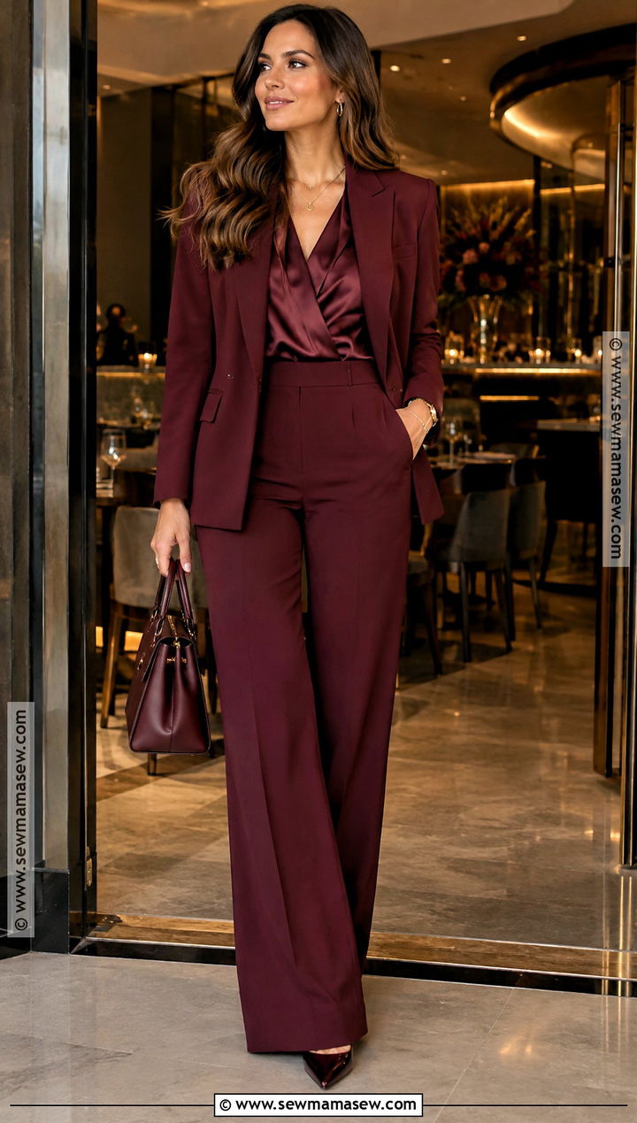 Fall Birthday Burgundy Monochrome Outfit - 20 fall birthday outfit ideas