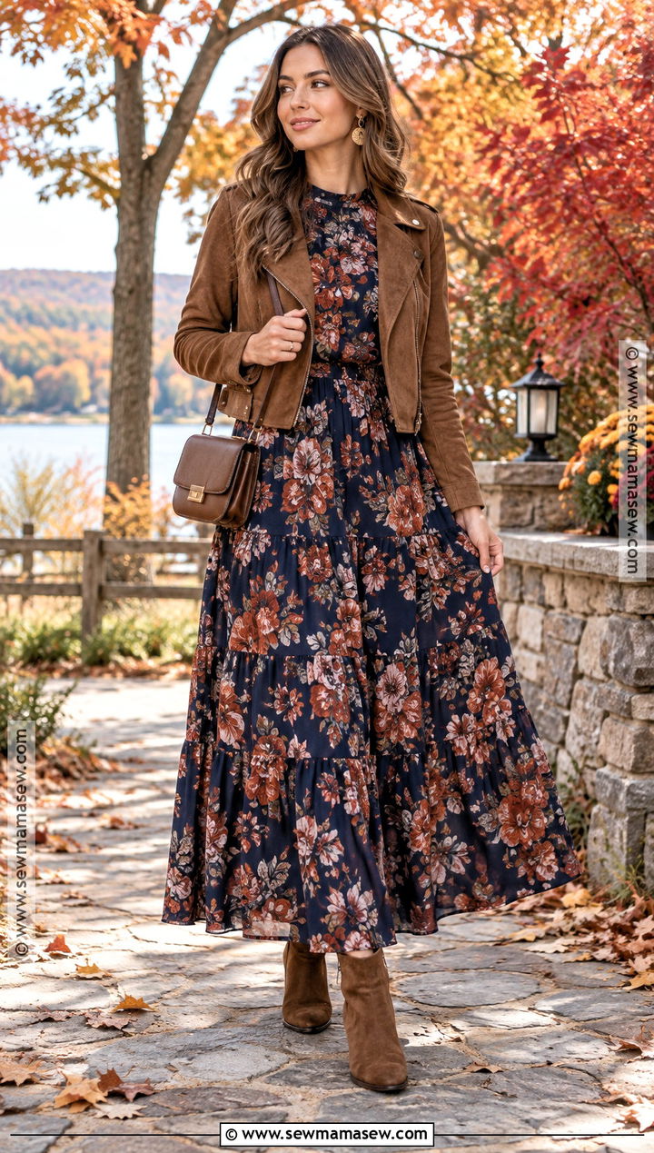 Fall Birthday Floral Maxi Dress Outfit - 20 fall birthday outfit ideas