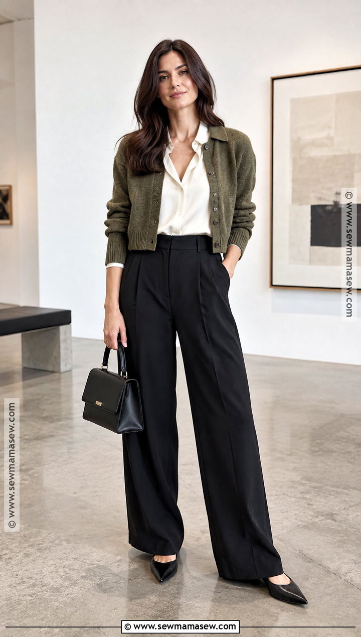 Fall Black Trousers Outfit - 25 fall wardrobe essentials