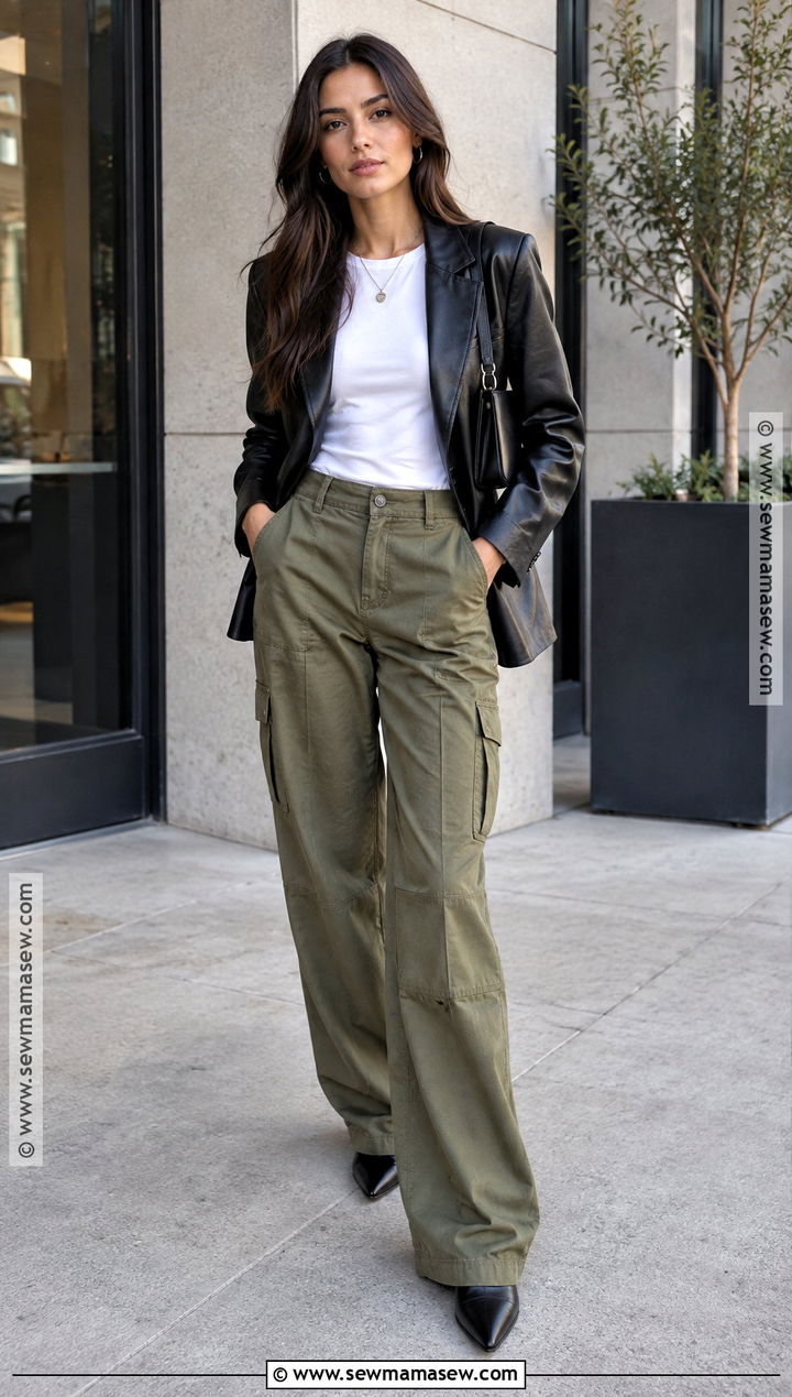 Fall Blazer Outfit With Cargo Pants - 20 fall outfits trendy